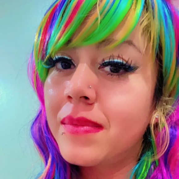 Long Rainbow Curly Wig - Perfect for Cosplay, Prom, and Anime Fans  Durability. - Picture 7 of 15